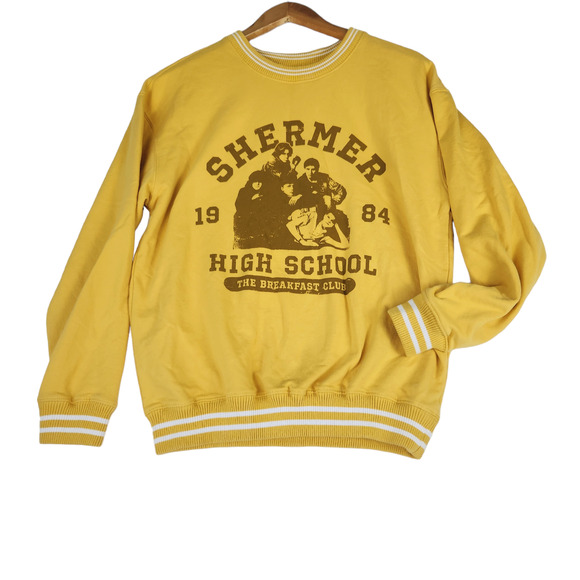 Breakfast Club Sweatshirt Size Medium Shermer High Vintage Style Yellow - Picture 1 of 6